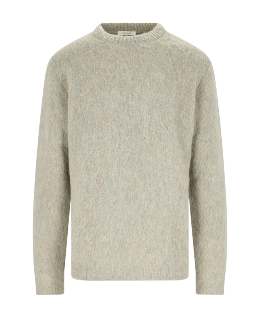 Lemaire Sweater In Melange-effect Brushed Yarn In Gray