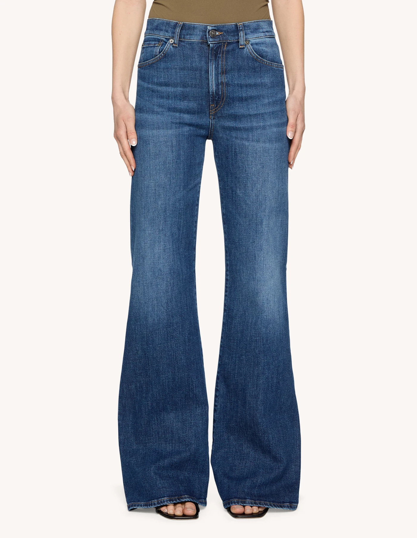Dondup Five-pocket Wide-leg Jeans In Blue