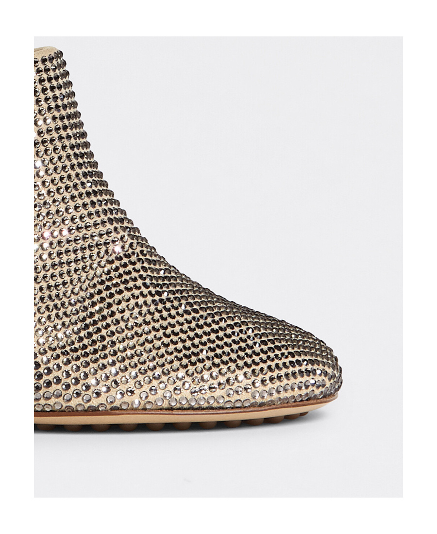 Bottega Veneta Sparkle Dot Sock Mule In Nude