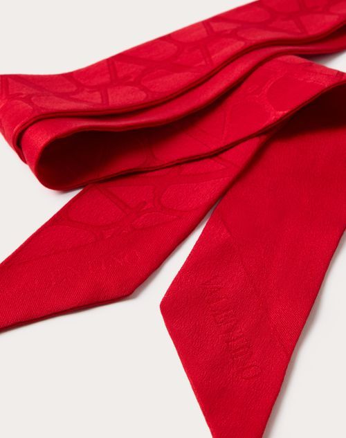 Valentino Printed Silk Scarf In Red