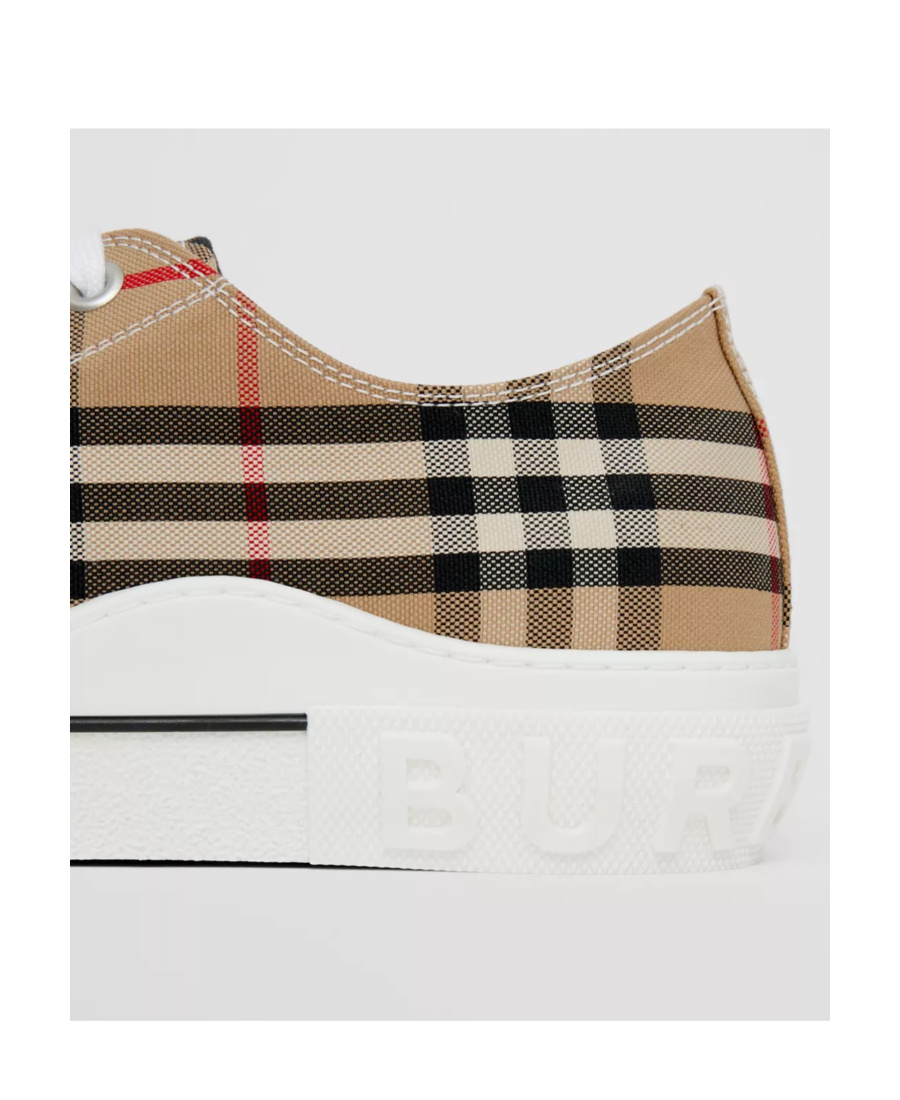 Burberry Women Vintage Check Cotton Sneakers In Brown