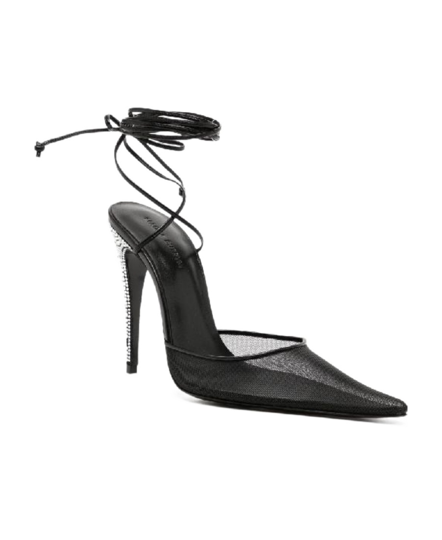 Magda Butrym Embellished Mesh And Leather Pumps In Black