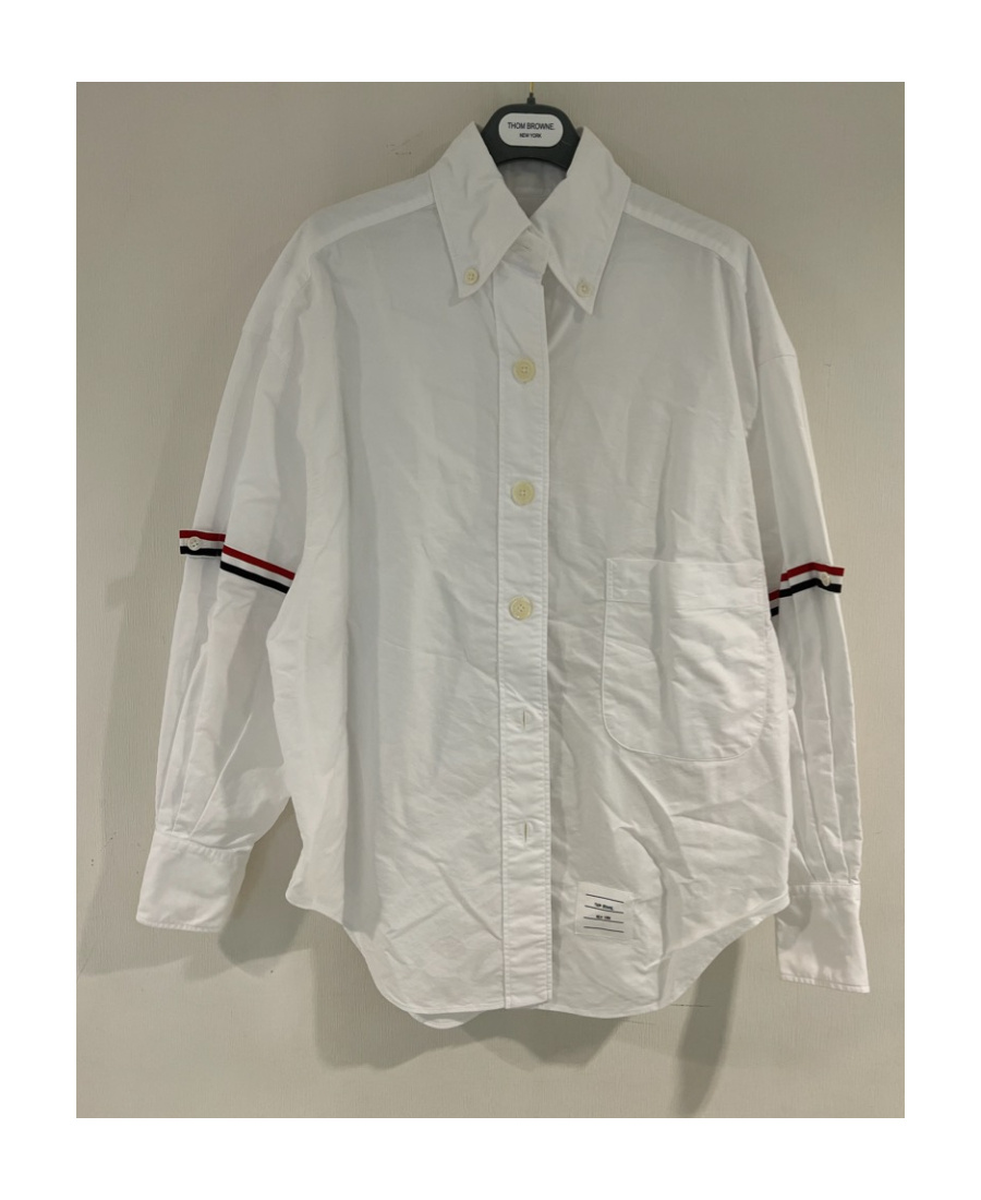Thom Browne White Supersize Rwb Armbands Shirt In White