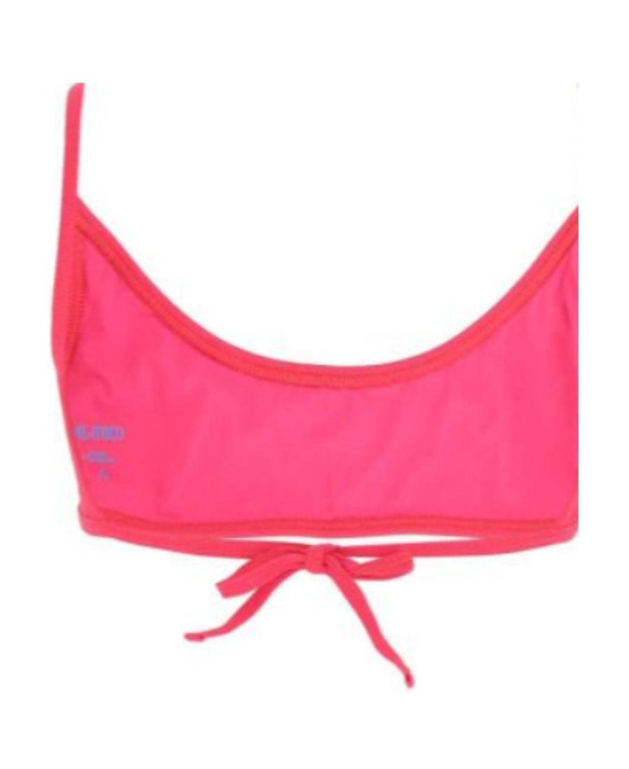 Attico Nylon Bikini With Scoop Neckline And Ribbed Texture In Red