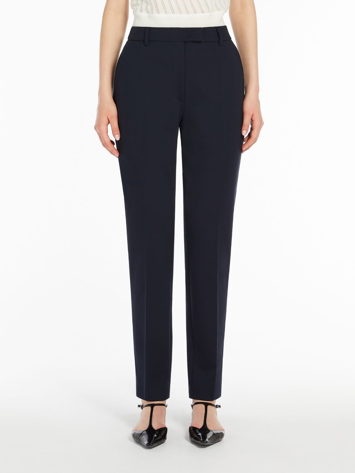 Max Mara Waistband Loop Casual Pants In Black