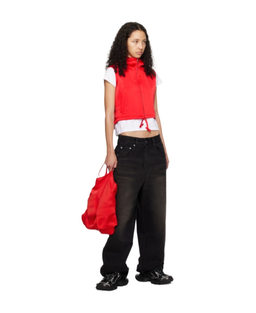 We11 Done Hooded Zipper Vest In Multicolor