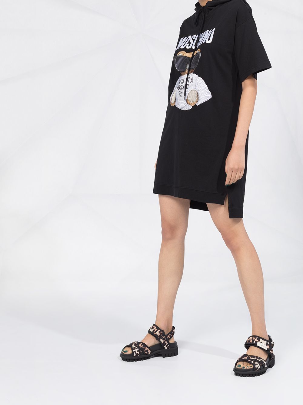 Moschino Elastic Knitted Dress In Black