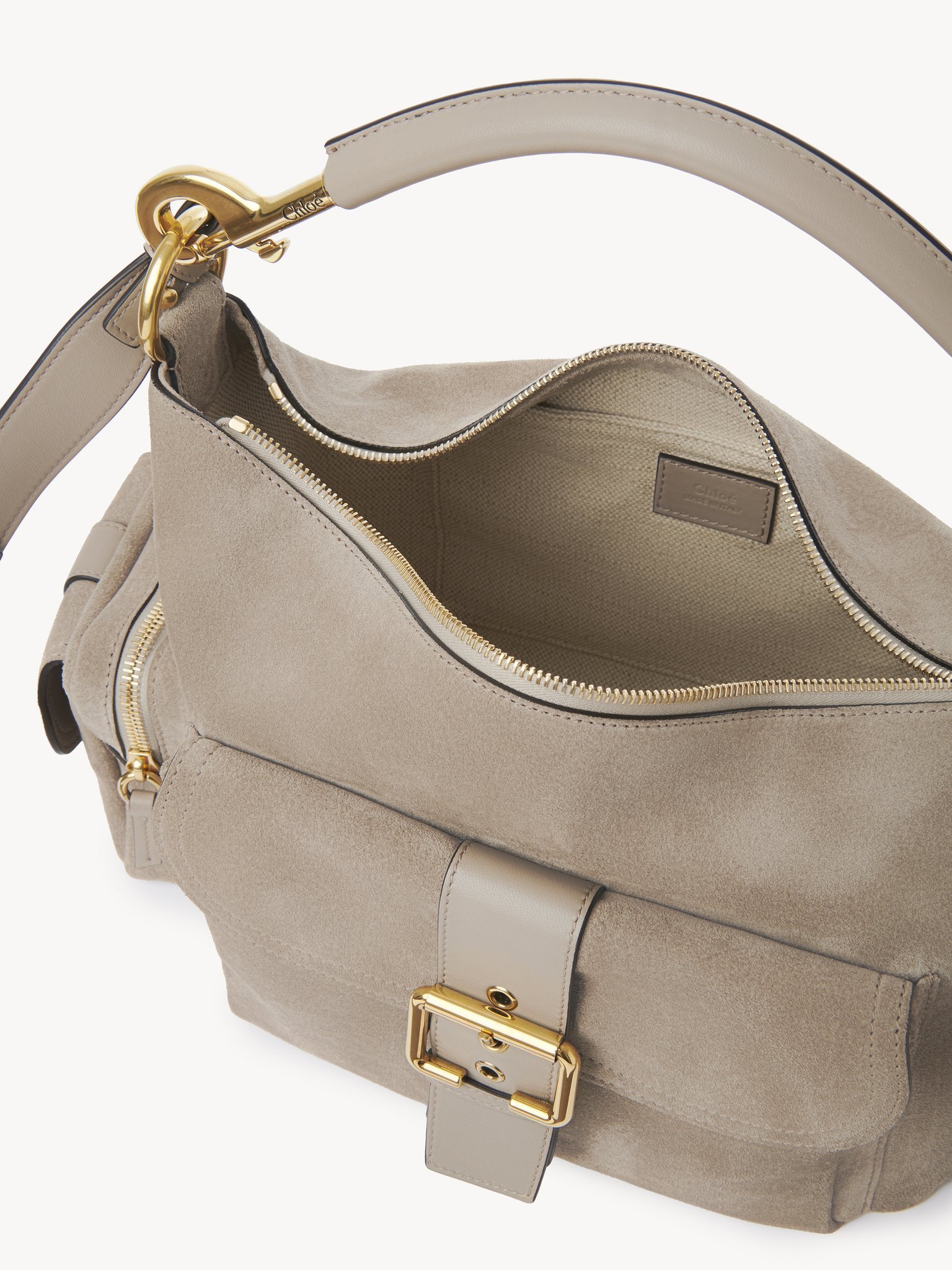 Chloé Womens Chloe Camera Medium Suede Cross-body Bag In Nude