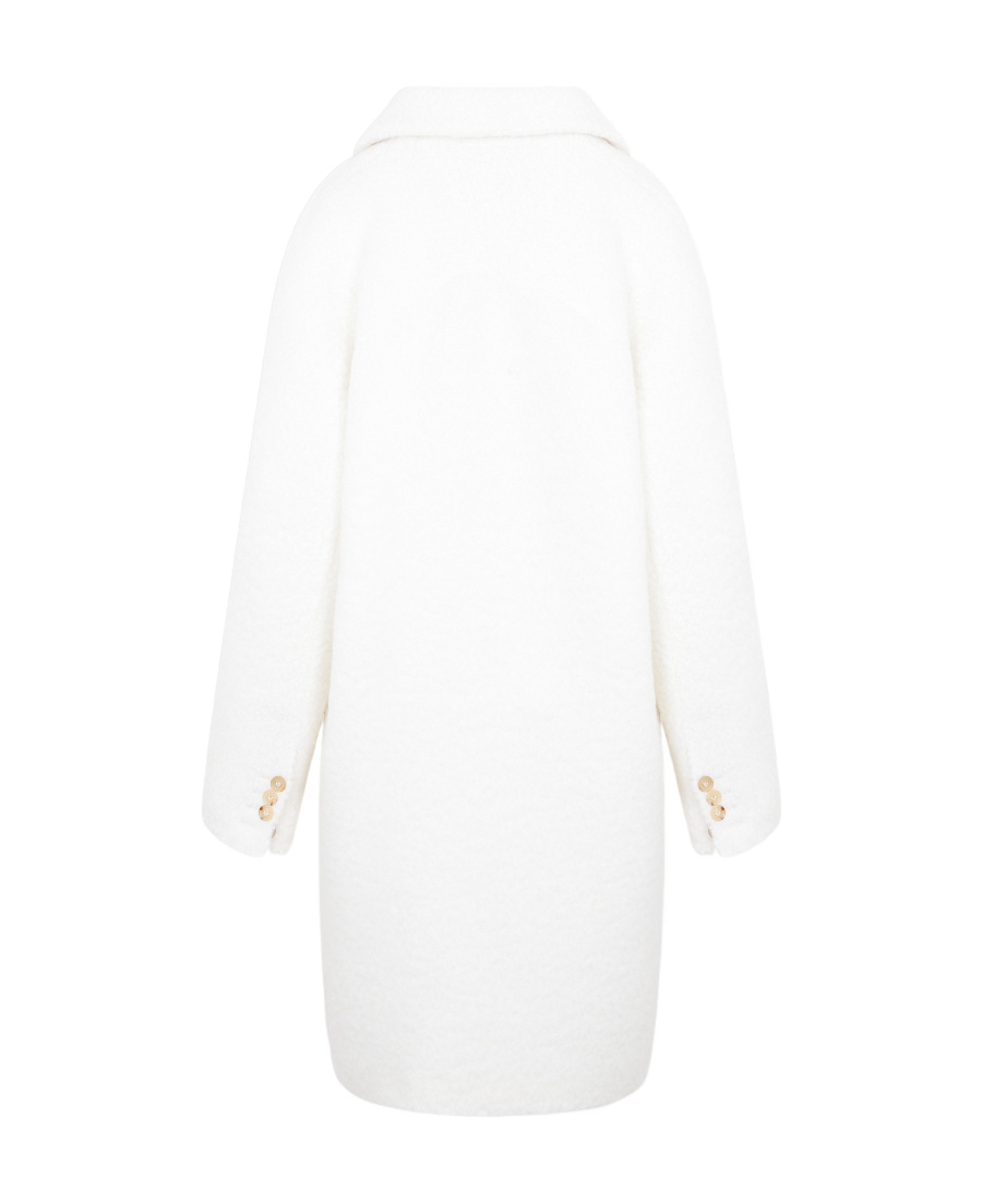 Bottega Veneta Teddy Fleece Button-front Midi Coat In White