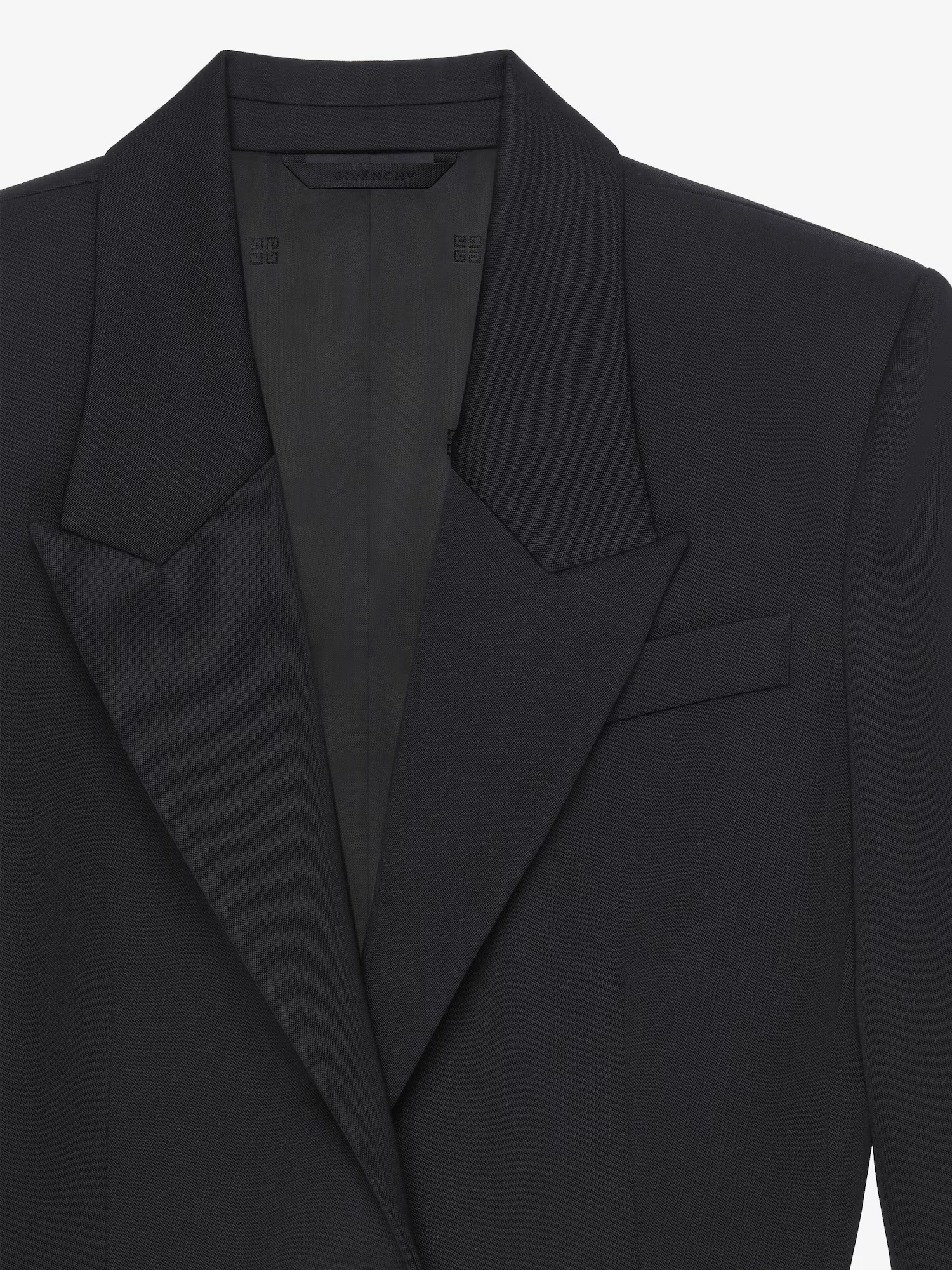 Givenchy 4g Liquid-button Wool Blazer In Black