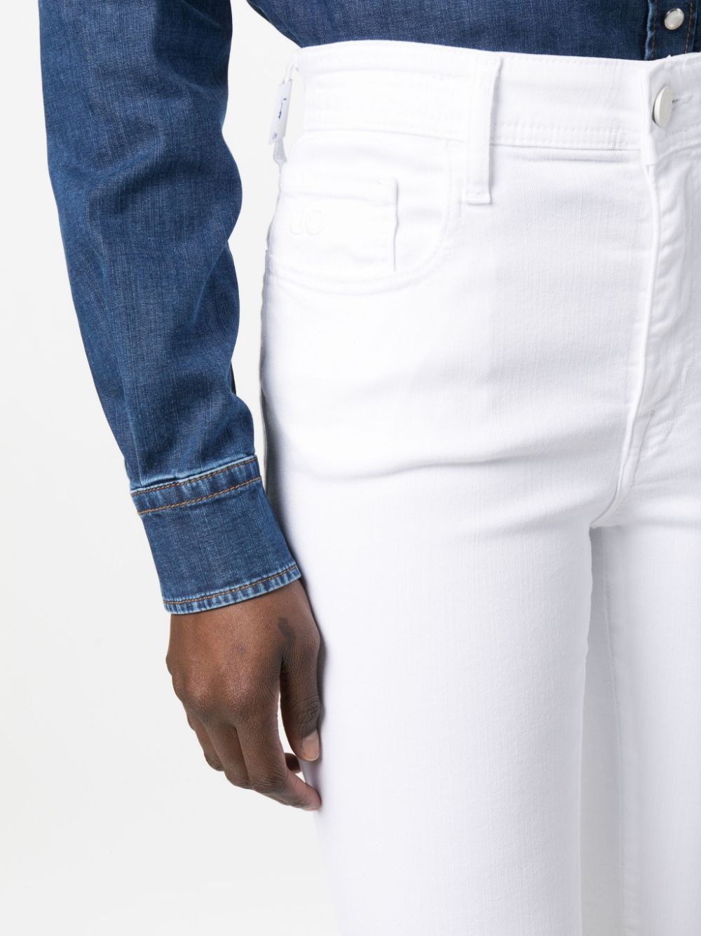 Jacob Cohen Flared Cropped-leg Jeans In White
