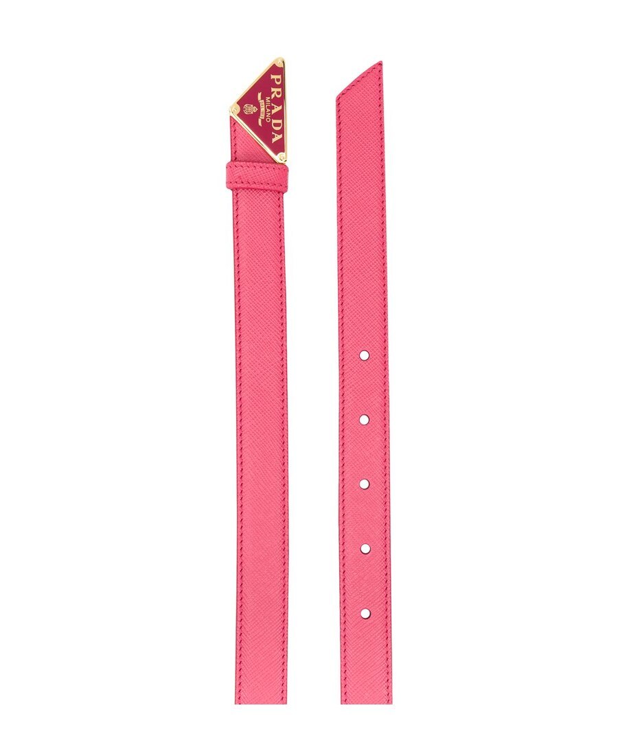 Prada Logo Buckle Belt In Pink