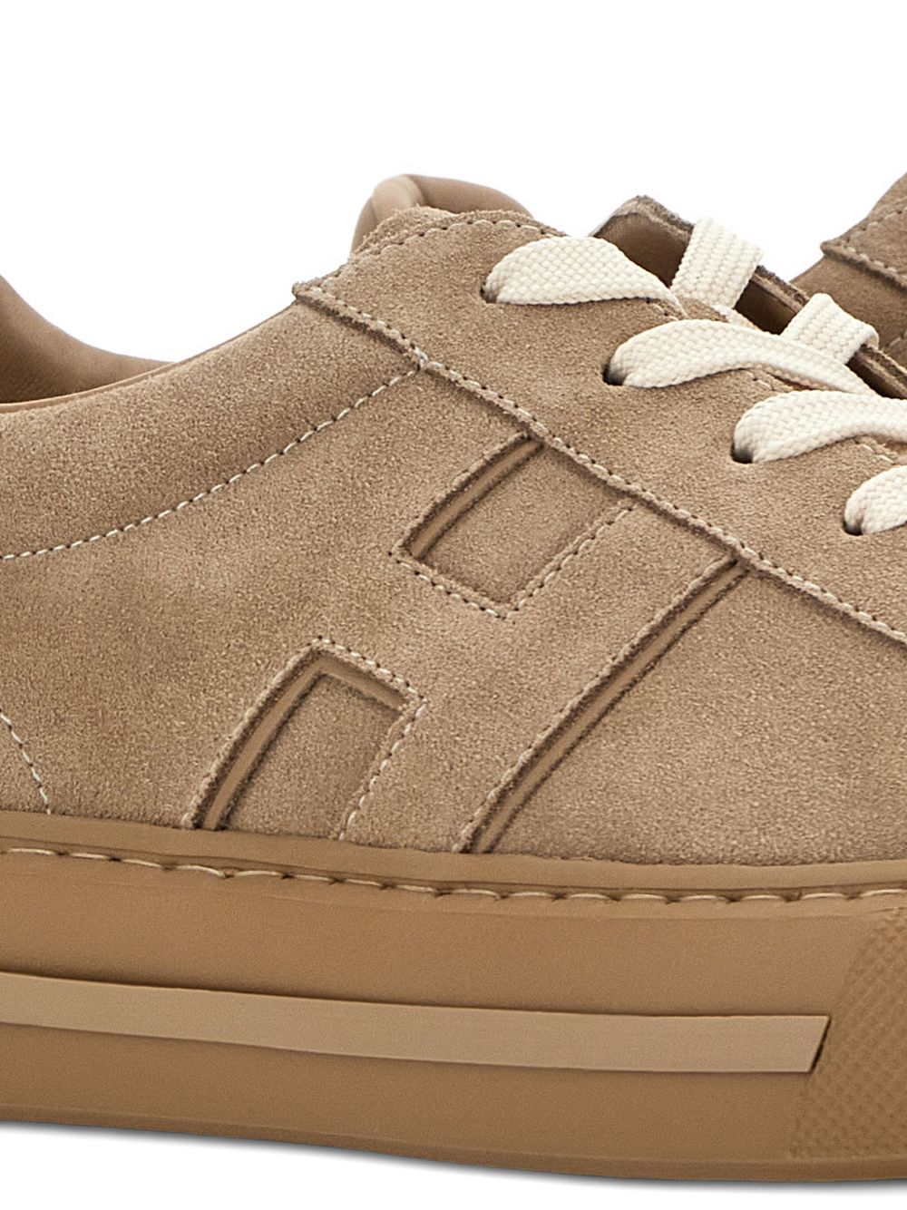 Hogan Low-top Suede Sneakers With Textured Sole In Brown