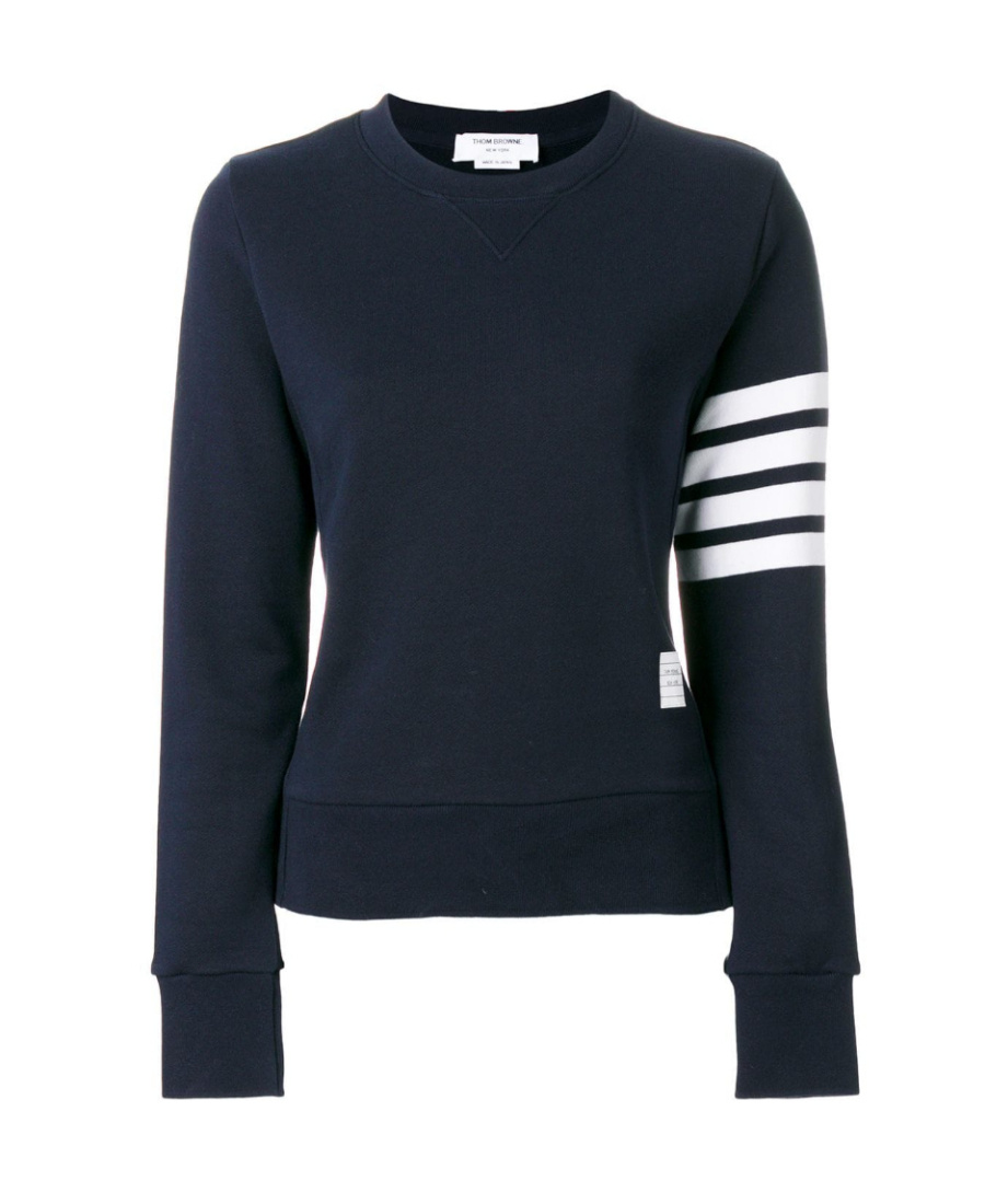 Thom Browne 4-bar Stripe Crewneck Sweatshirt In Blue