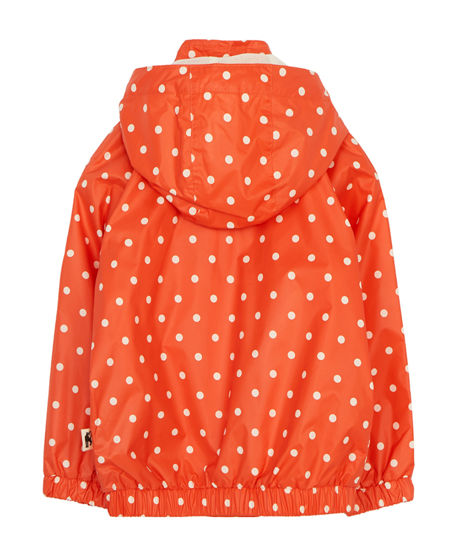 Shop Mini Rodini Dot-print Hooded Jacket In Orange
