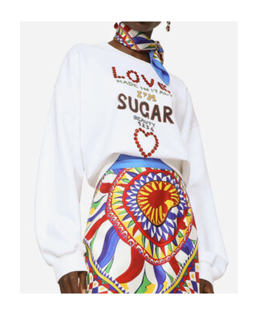 Dolce & Gabbana Lettering Print Oversized Sweatshirt In White