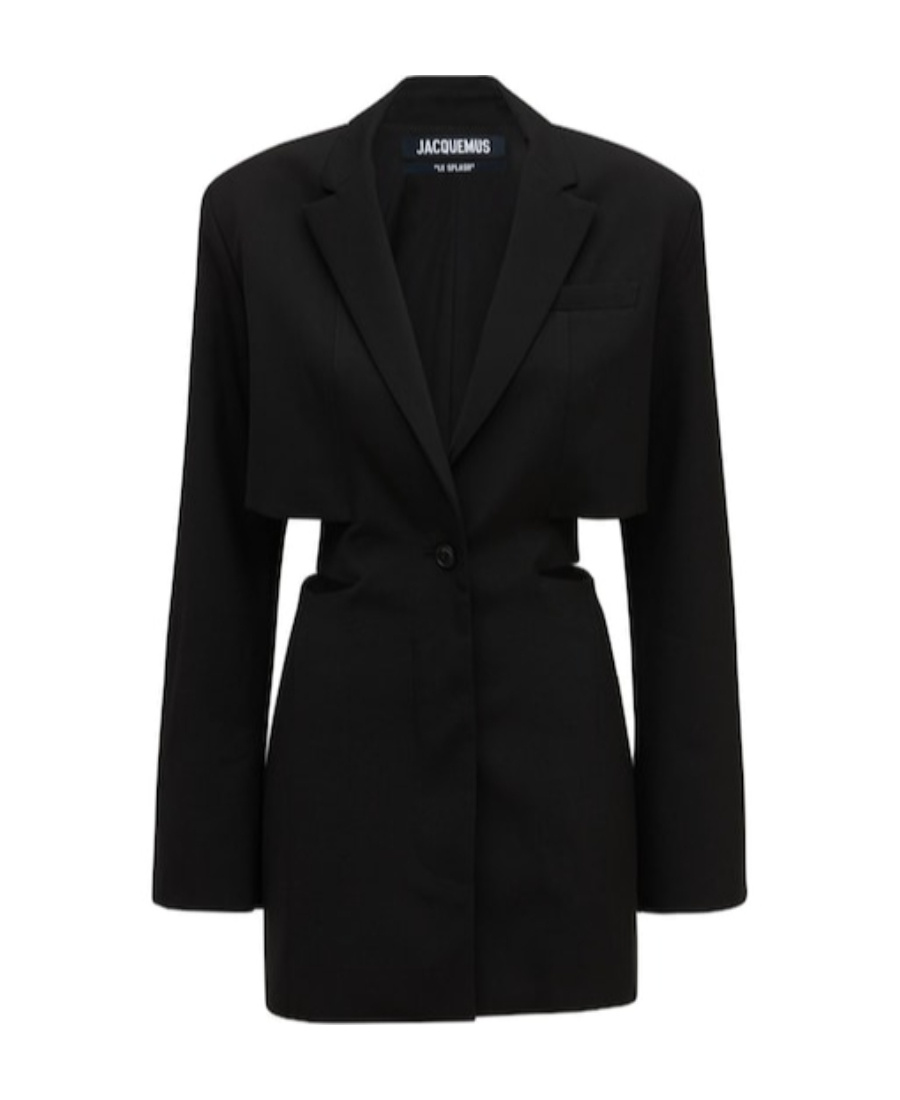 JACQUEMUS BLACK LE ROBE BARI WOOL MINI SUIT DRESS