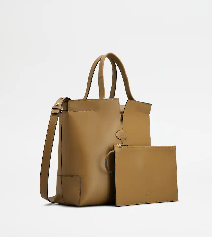 Tod's Di Bag Folio Small Top Handle Bag In Brown