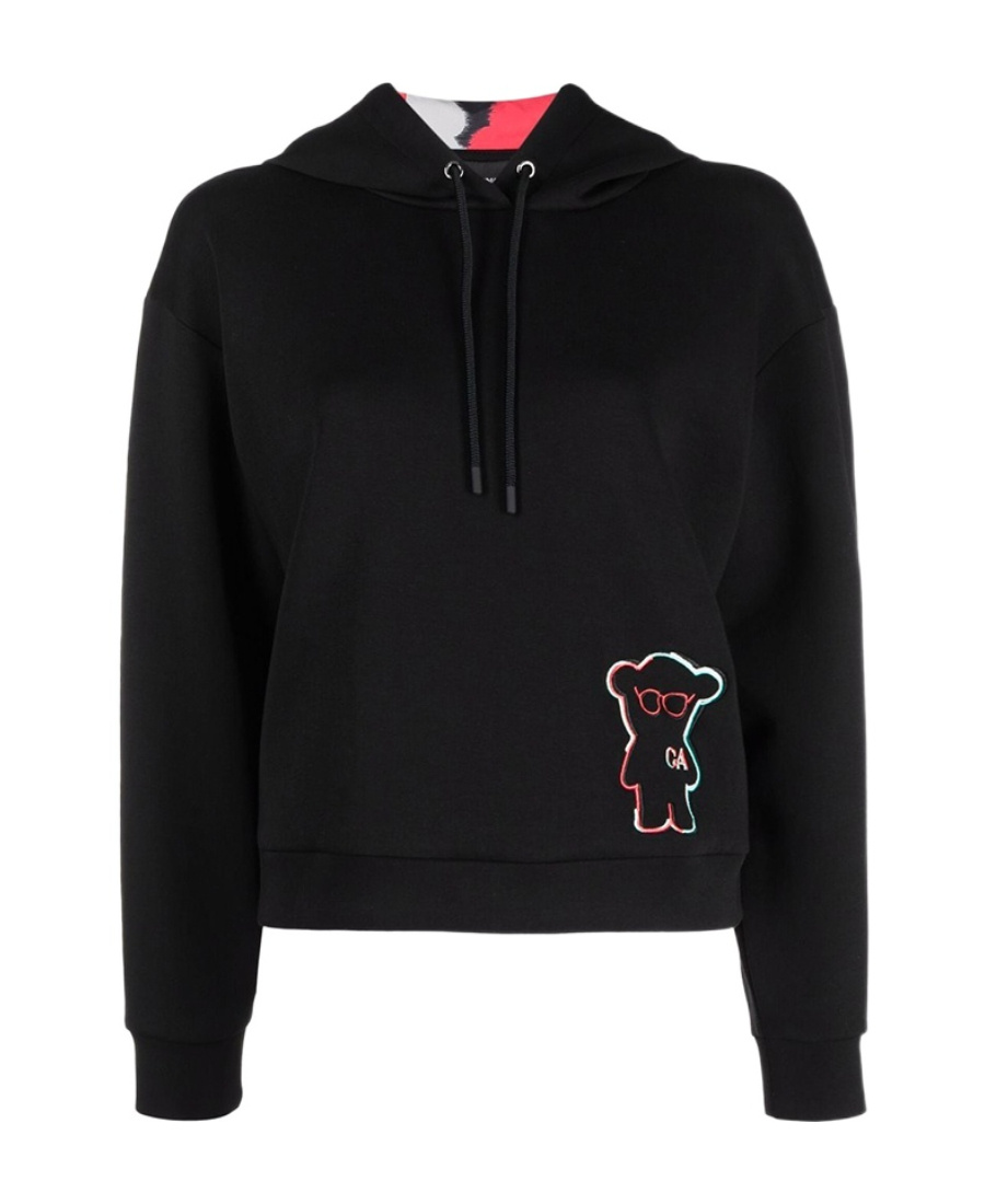 EMPORIO ARMANI LOGO-PATCH HOODIE