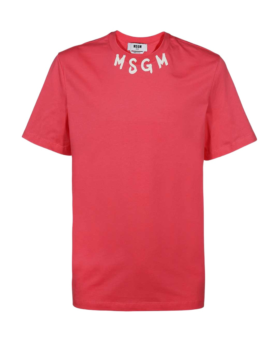 Msgm Logo-print Cotton T-shirt In Red