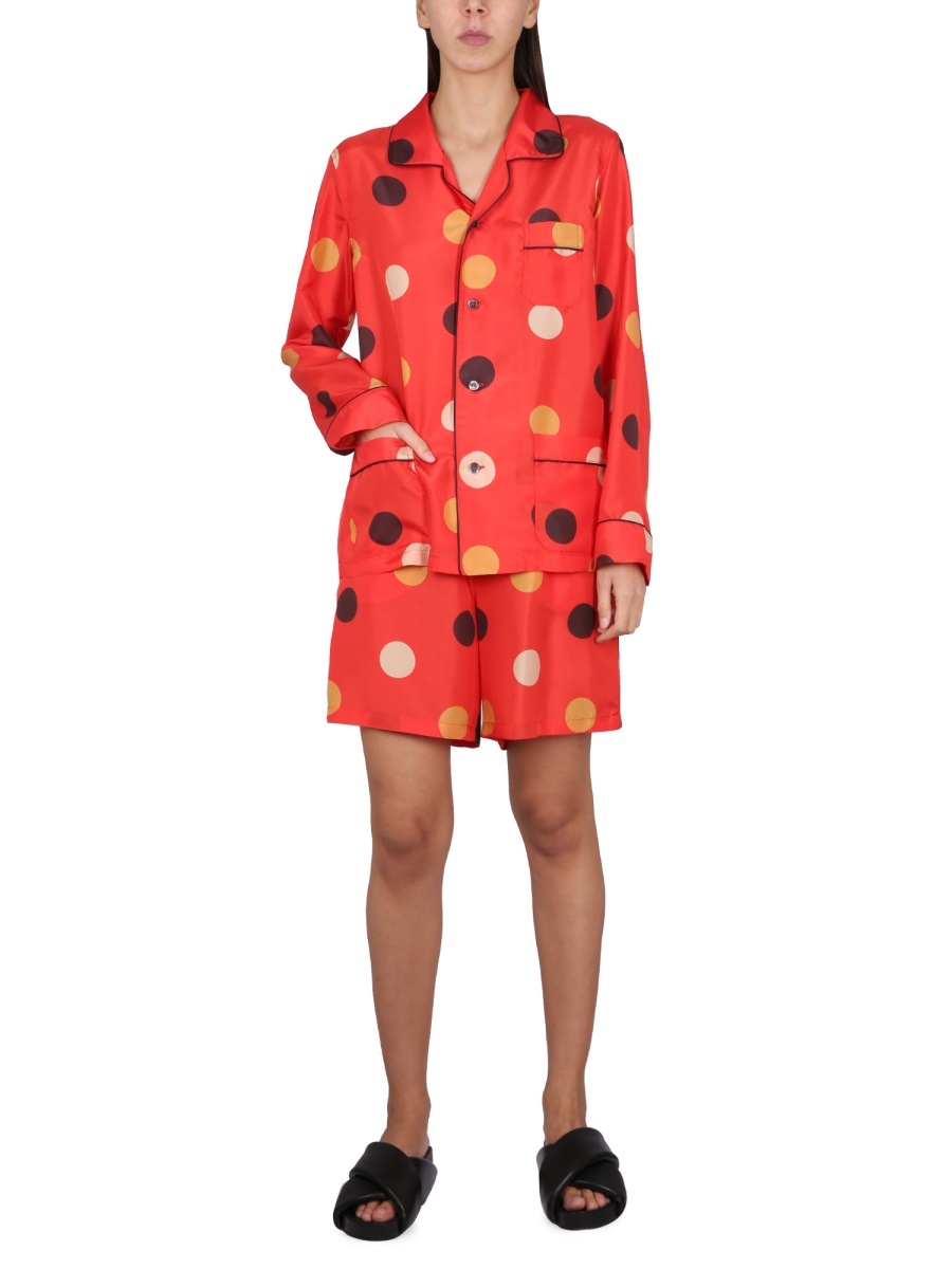 Shop Aspesi Polka-dot Drawstring Shorts
