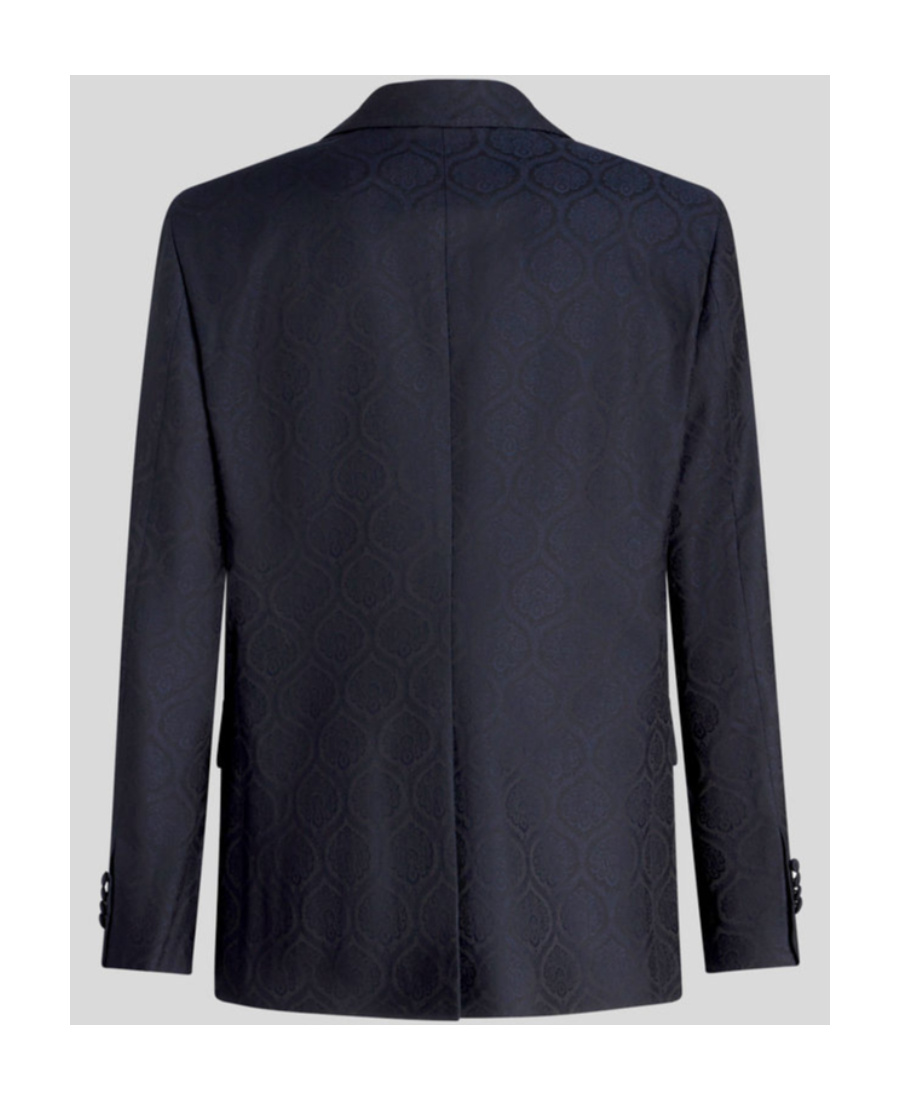 Etro Peak-lapels Single-breasted Blazer In Black