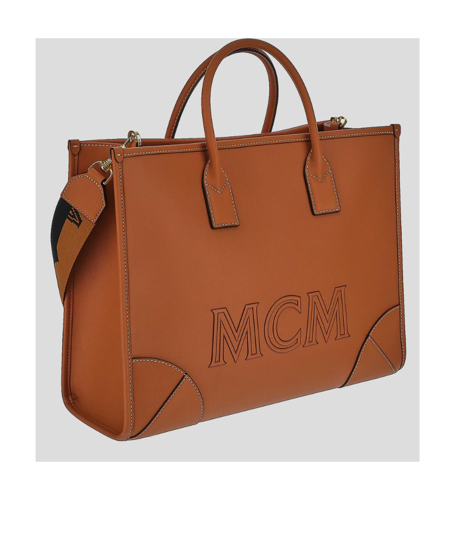Mcm Logo Removable Shoulder Strap Shoulder Bag In Brown