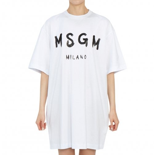 Msgm Woman Mini Dress White Size M Cotton In White
