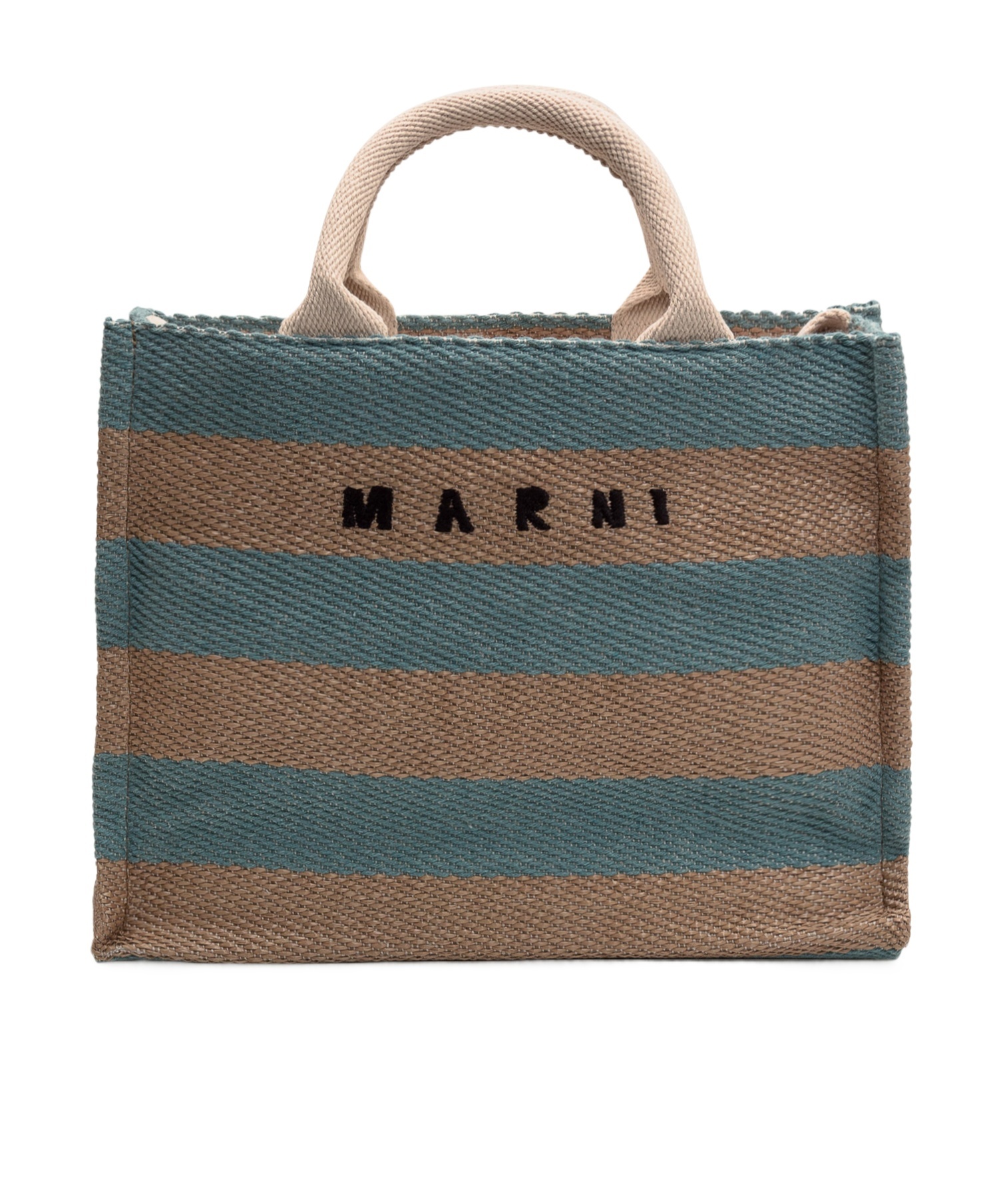 Marni Logo Printed Striped Tote Bag In Multi