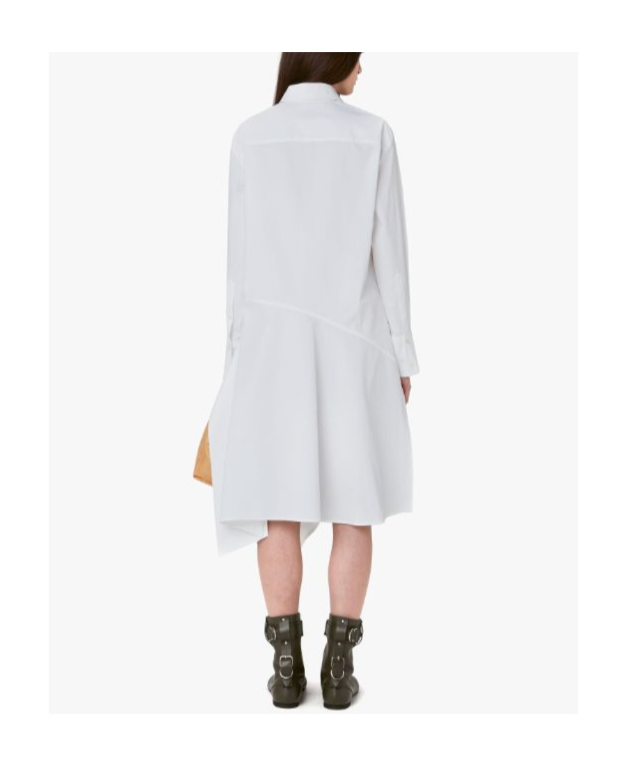 Jw Anderson Deconstructed Cotton Shirtdress In White