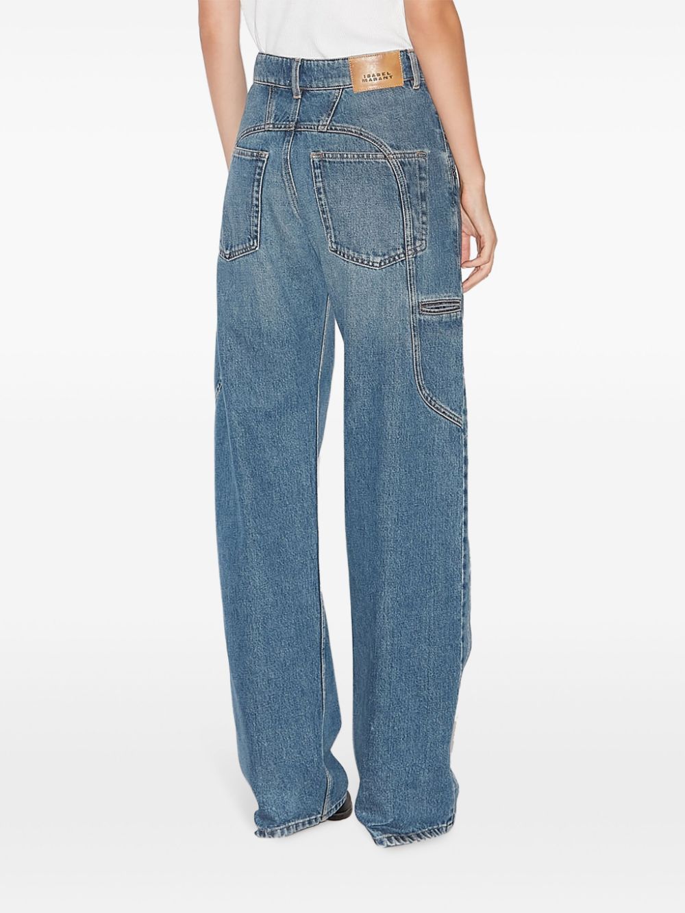 Isabel Marant Jean Beryl Denim Camal Straight Pants In Blue