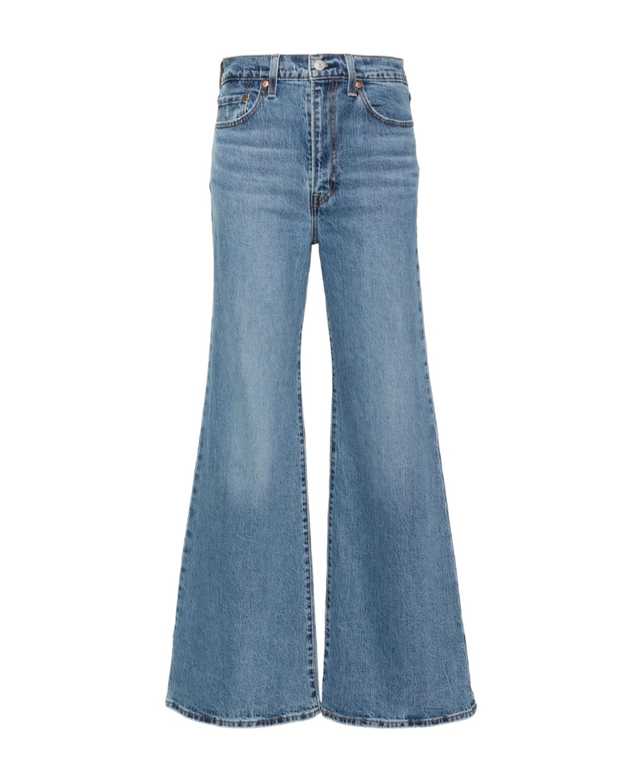 Shop Levi's Mid-rise Flared Jeans In Blue