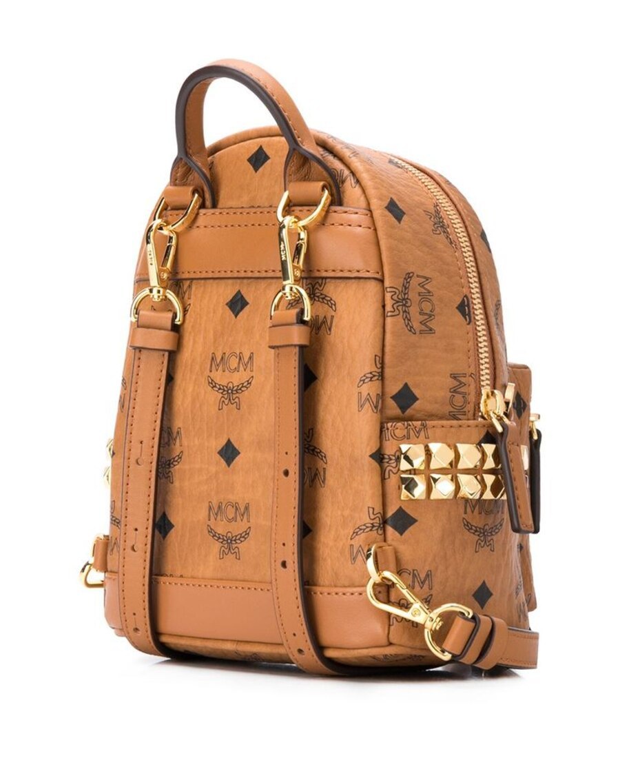 Mcm X-mini Stark Side Stud Convertible Backpack In Brown