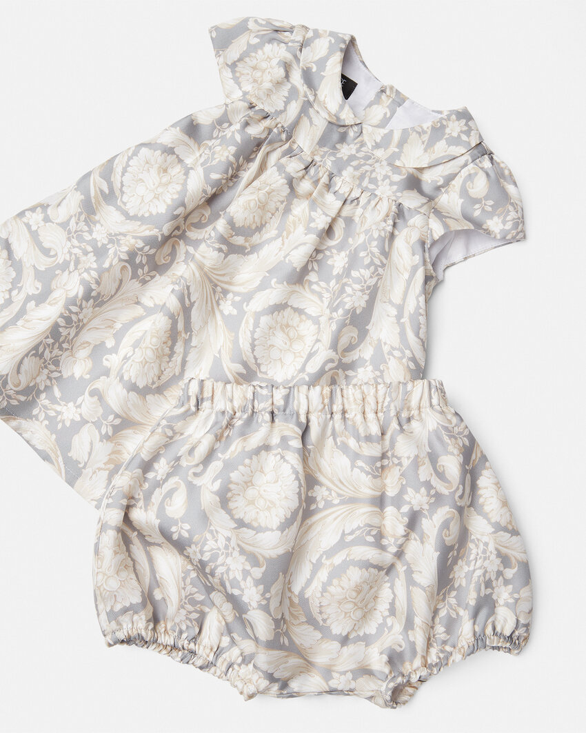 Versace Barocco-print Dress Set In White