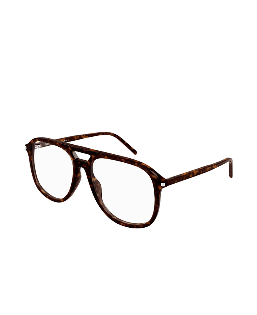 Saint Laurent Tortoiseshell Pilot-frame Glasses In Brown