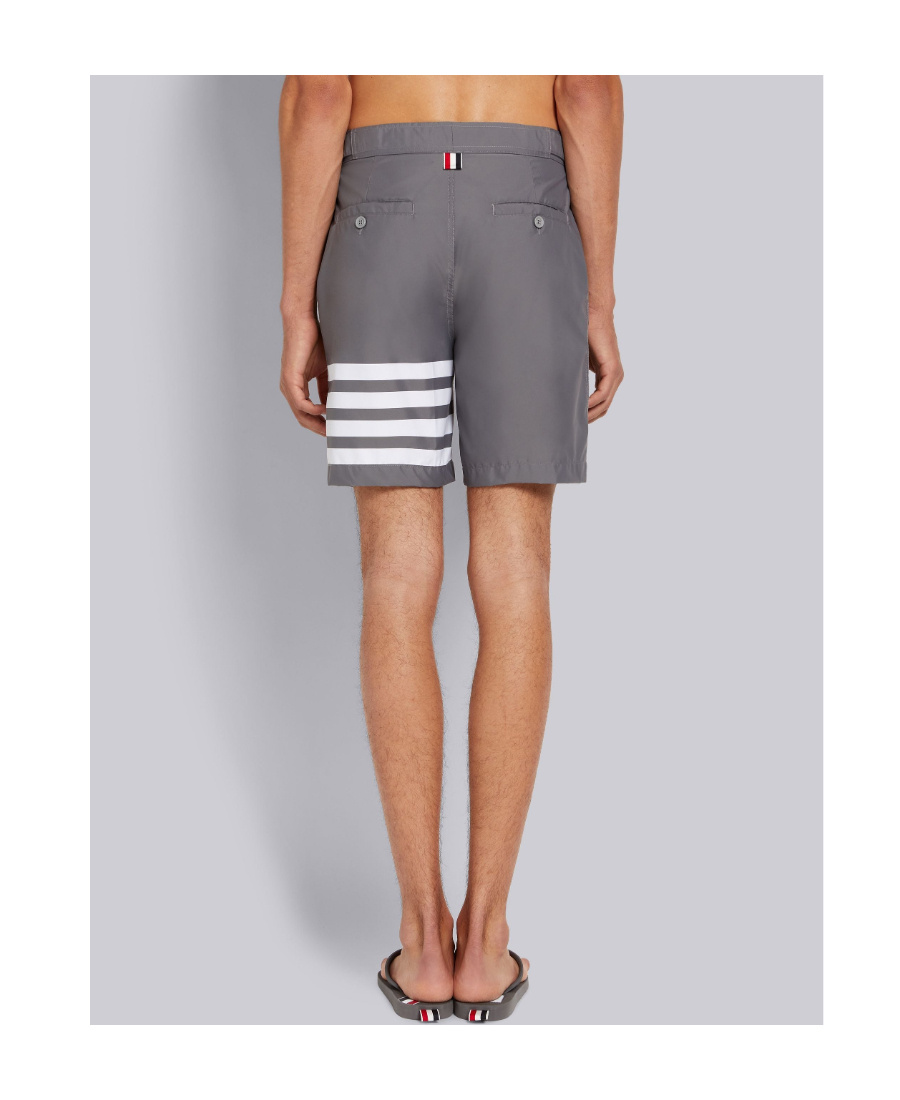 Thom Browne Medium Grey Plain Weave Suiting 4-bar Shorts In Gray
