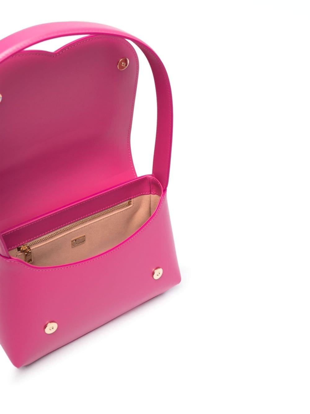 Dolce & Gabbana Leather Shoulder Bag With Dg Logo In Pink