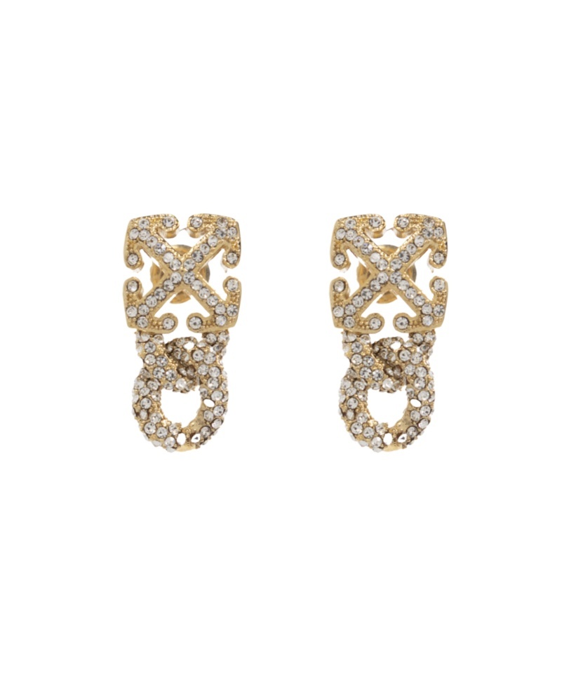 Off-white Arrow Earrings In Yellow