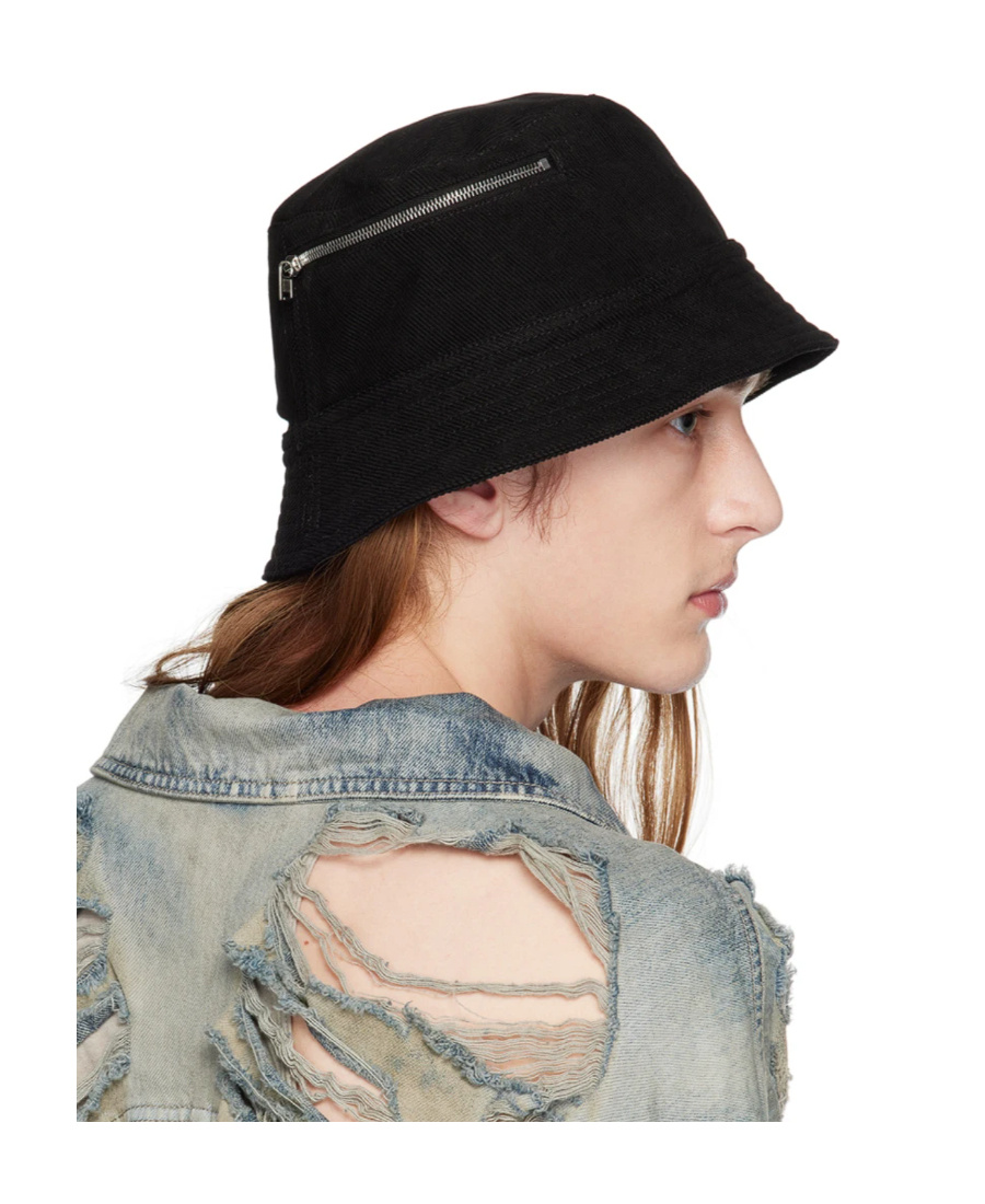 Rick Owens Drkshdw Black Pocket Gilligan Hat In Multicolor