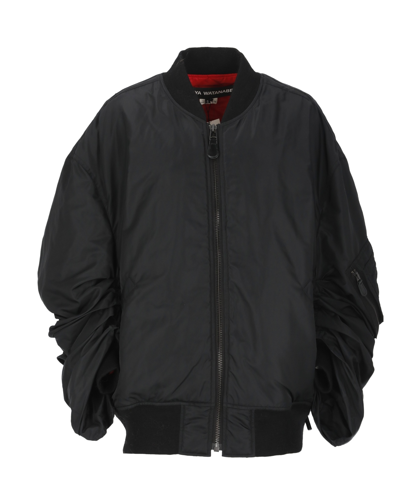 Shop Junya Watanabe Rolled-sleeves Bomber Jacket In Black