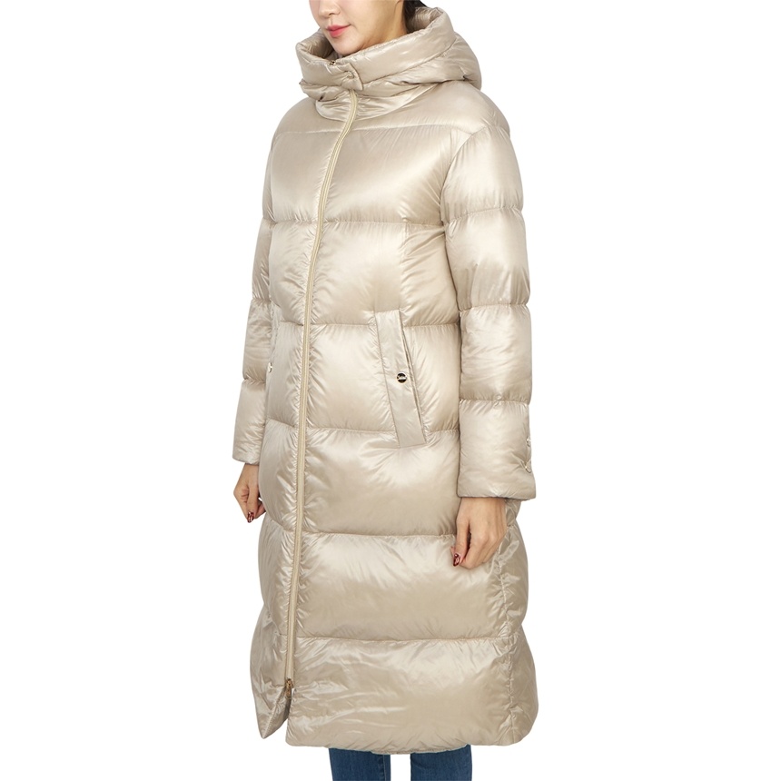 Herno Long-sleeved Hooded Down Jacket In Nude