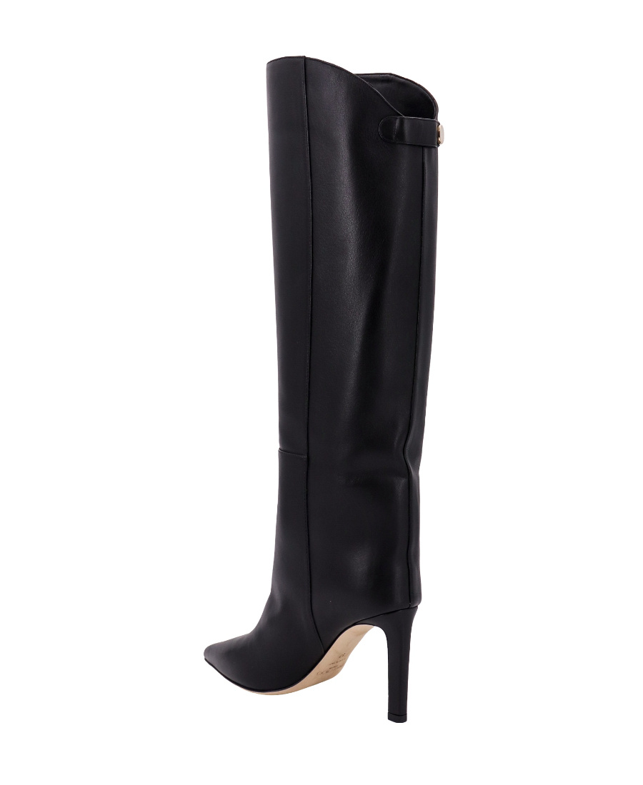 Jimmy Choo Alizze 85mm Leather Boots In Black