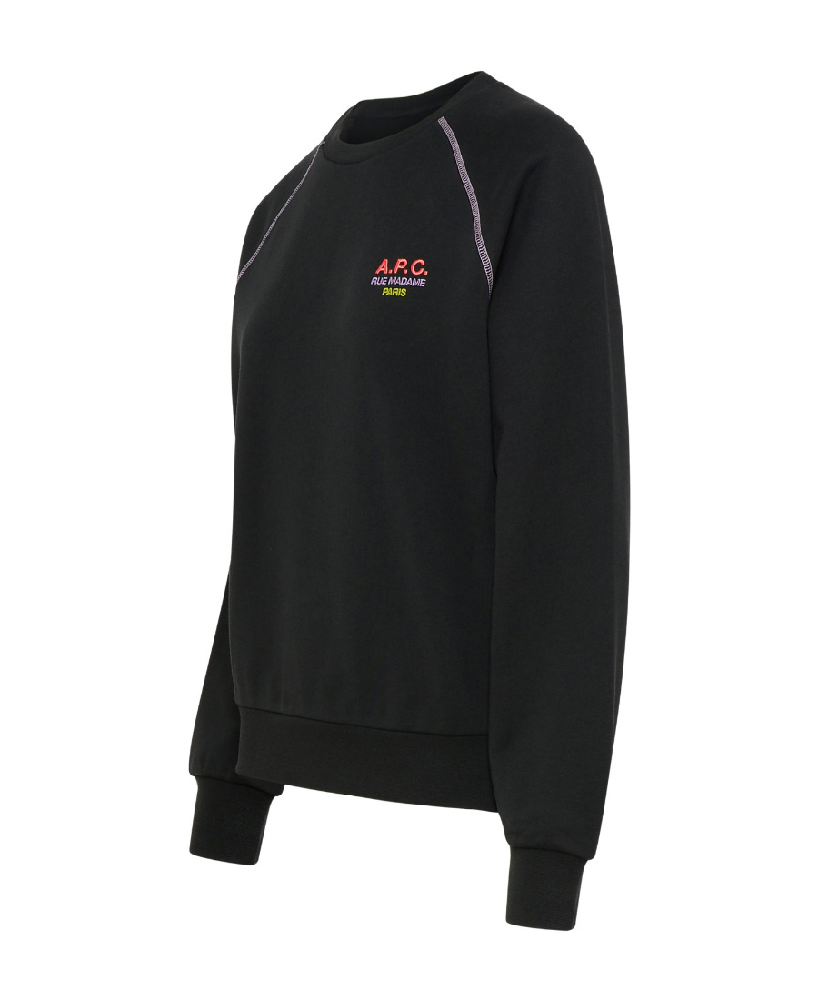 Apc A.p.c. Logo Embroidered Crewneck Sweatshirt In Black
