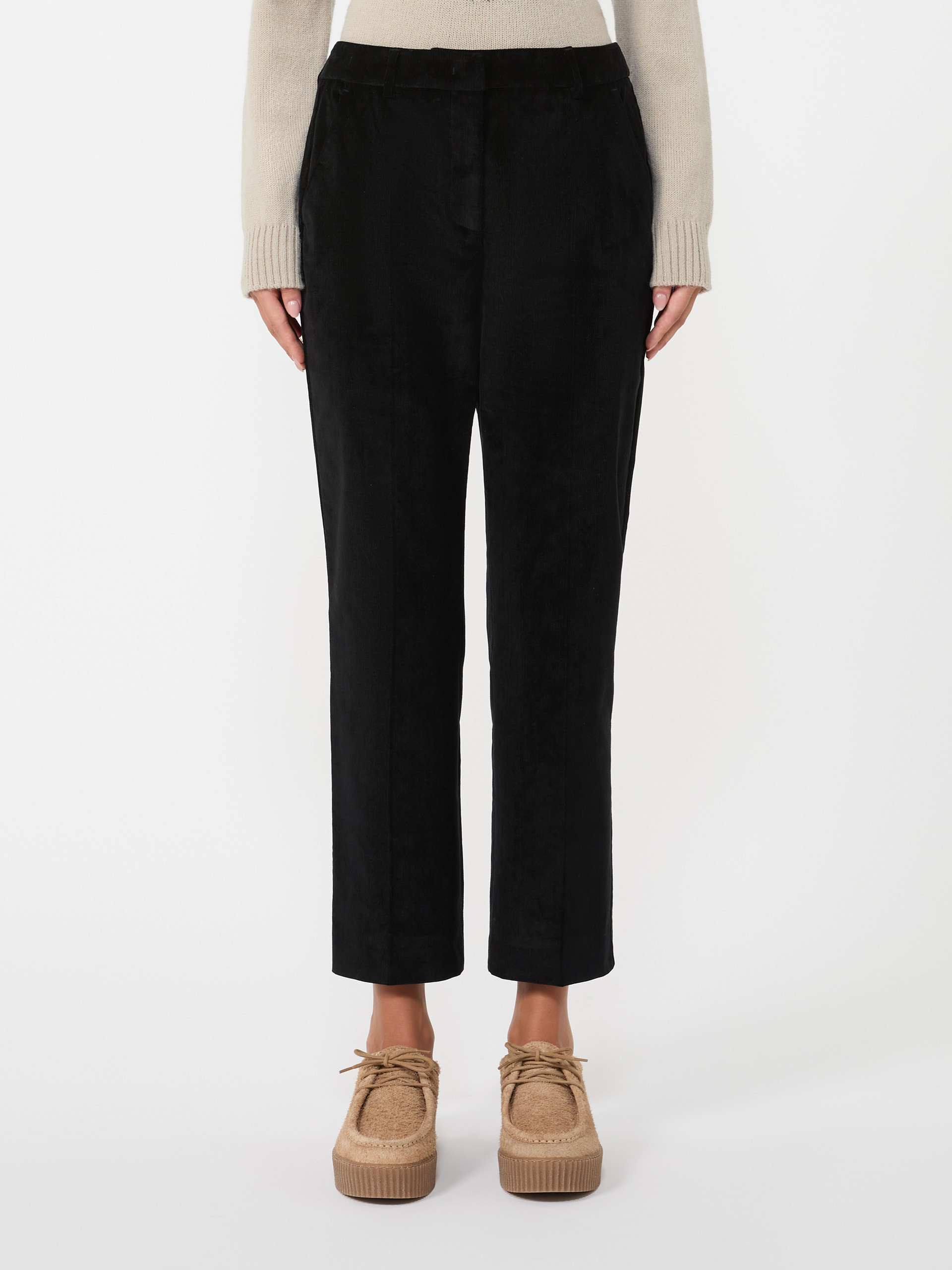 Weekend Max Mara Corduroy Trousers In Black