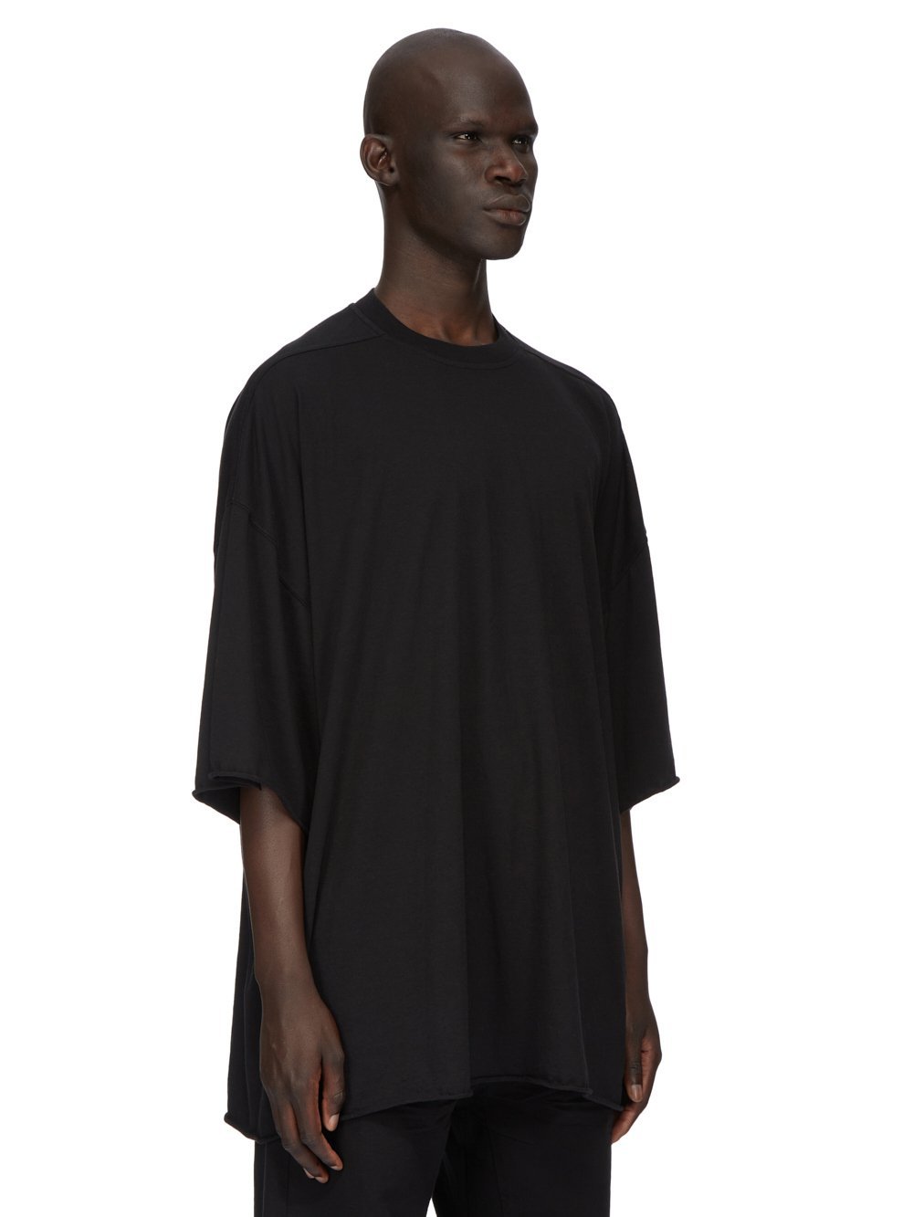 Rick Owens Drkshdw Drkshdw By Rick Owens Relaxed Fit Black Cotton T-shirt With Crew Neckline In Black
