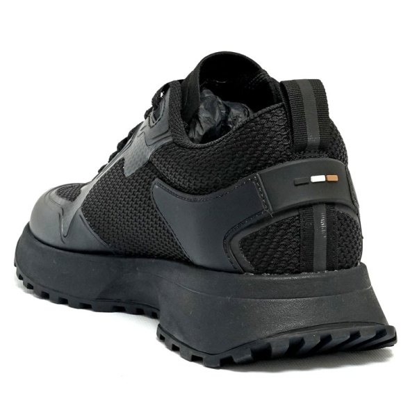 Hugo Boss Mesh Panelled Sneakers In Black