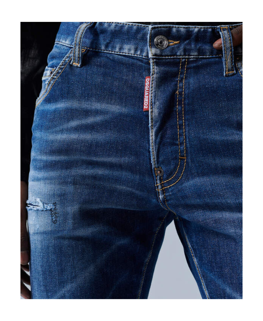 Dsquared2 Icon Distressed Skinny Jeans In Blue