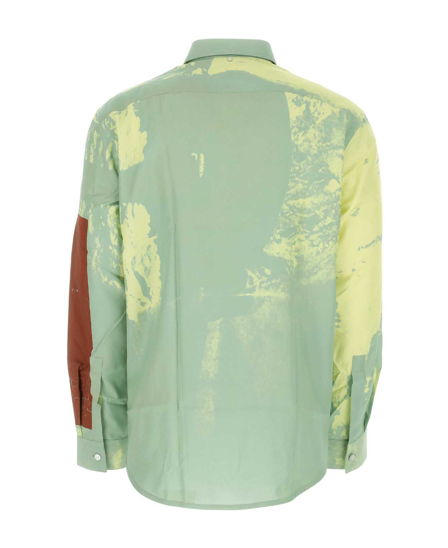 Oamc All-over Print Button-up Shirt In Green