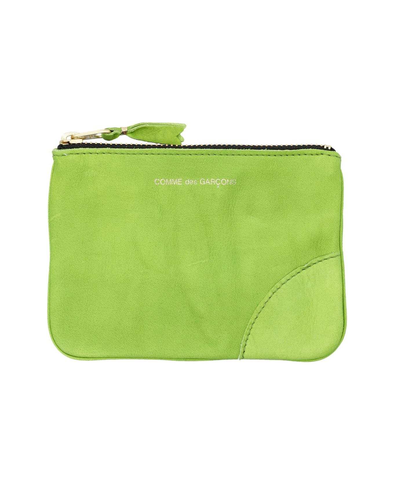 Comme Des Garçons Logo Printed Zip-up Wallet