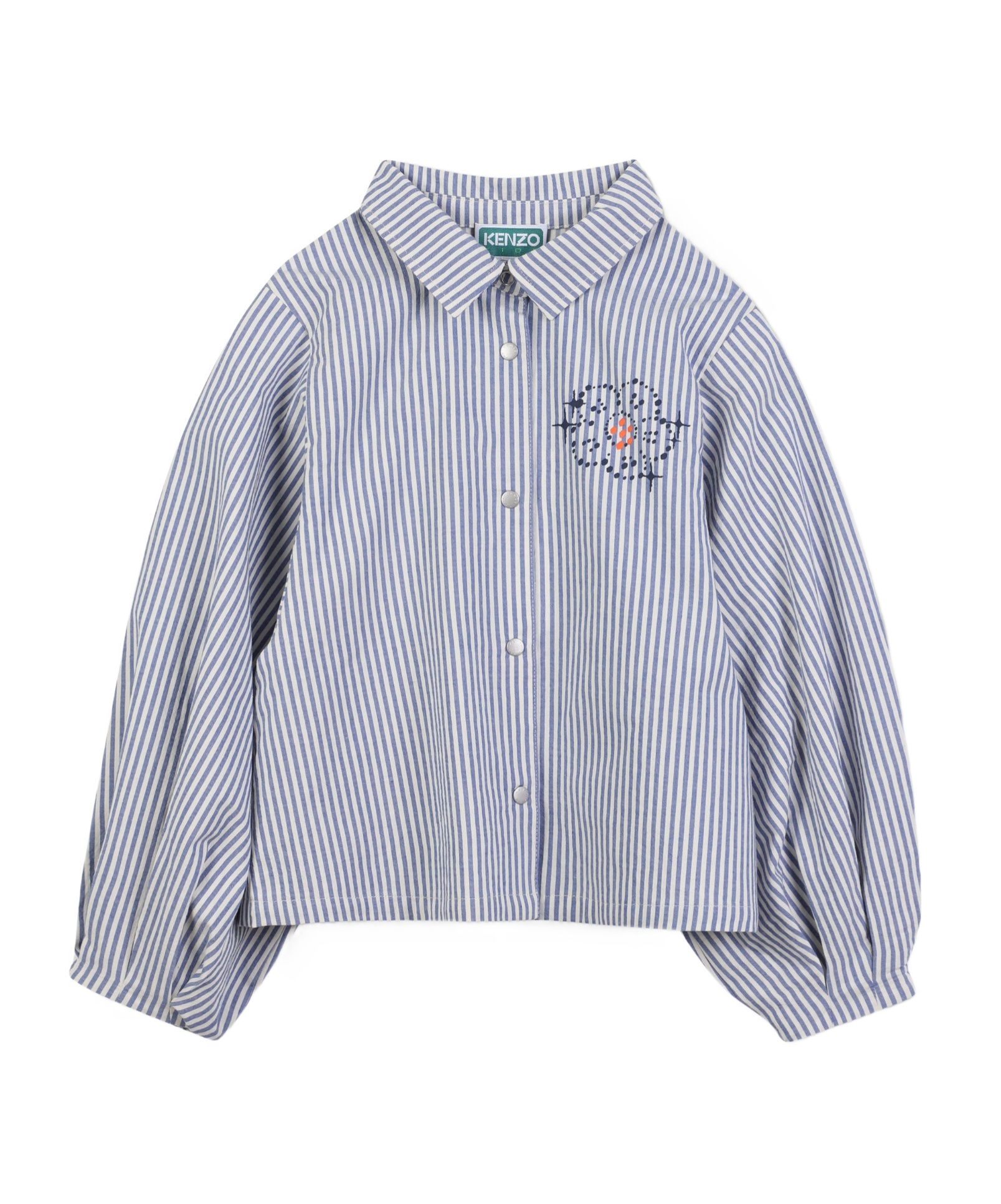 Kenzo Striped Button-up Shirt In Blue
